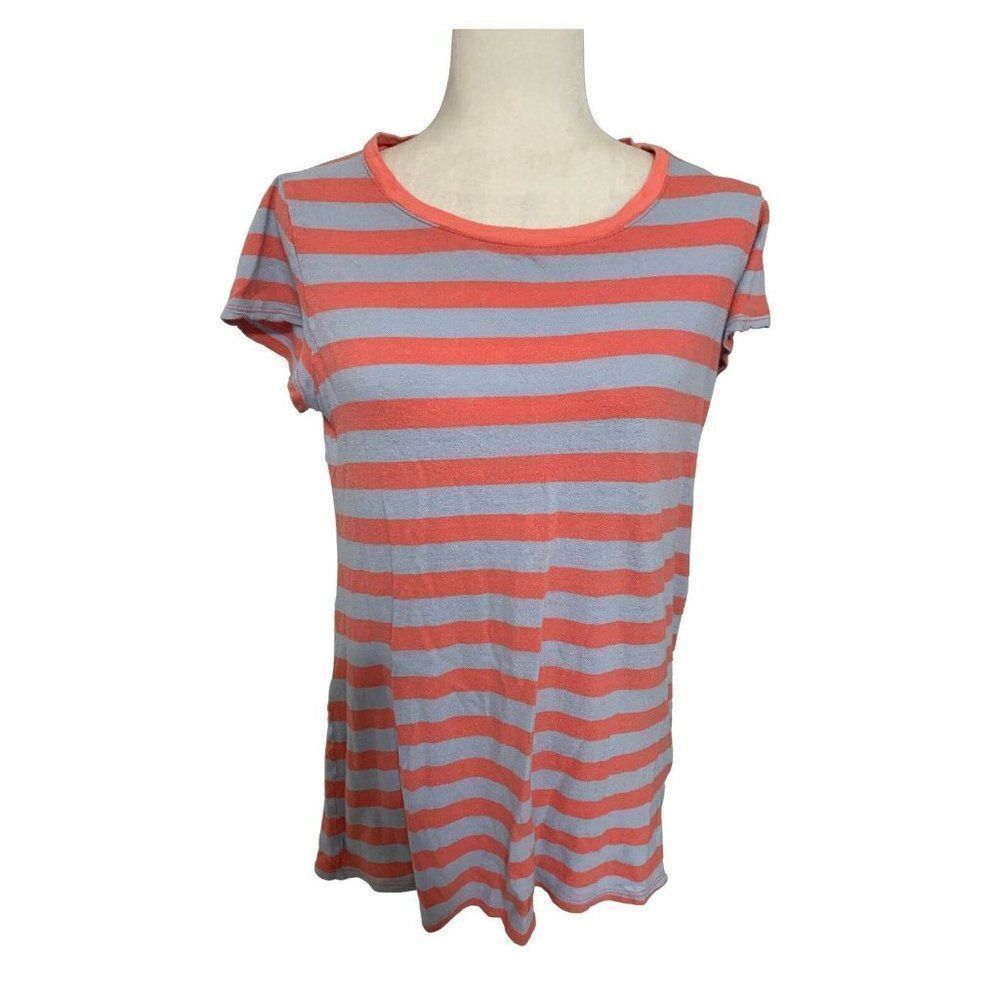 splendid womens pink blue stiped short sleeve top t shirt small